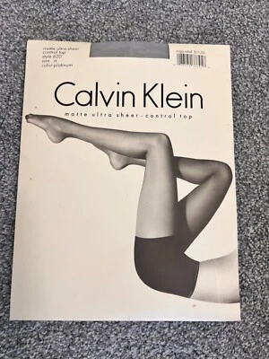 NEW Calvin Klein Matte UltraSheer ControlTop Pantyhose ~ PLATINUM ~ Size A - Image 1 of 3