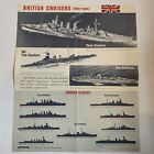 Vintage 1945 WWII BRITISH CRUISERS Identification Poster Naval Intelligence Old