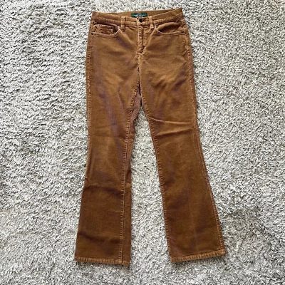 Pantalones de Pana Lauren Ralph Lauren Clásicos Bootcut Academia Talla 4 Marrón Caramelo Foto 1 de 4