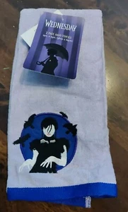 New Target exclusive Halloween Wednesday Addams 2 pack hand towel, lilac & black - Picture 1 of 3