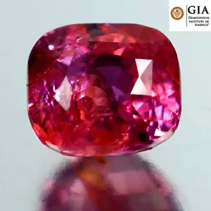 GIA Certified 1.12 ct Cushion (6 x 5 mm) Unheated Natural Orange Pink Sapphire - Picture 1 of 3
