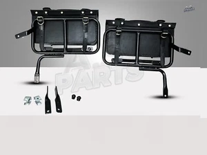 Par de alforjas y rieles de cuero negro para Royal Enfield Twins Interceptor 650 - Imagen 1 de 12