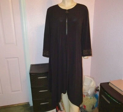 IC by Connie K Dress Size XL Pockets Asymmetrical Embellished LBD Formal Witchy - Image 1 of 4