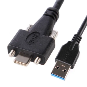 USB 3.1 Type-C Dual Screw Panel Mount Locking to Standard USB 3.0 Data Cable 1m - Picture 1 of 7