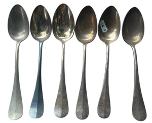 Vintage Französisch Löffel Mix 8er Set Frankreich Marine Nationale Marine Anker Silber 8" - Bild 1 von 8