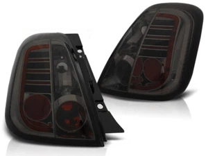 LED rear lights for Fiat 500 2007 2008 2009 2010 2011 VR-751 Tail Light Smoke - Picture 1 of 2