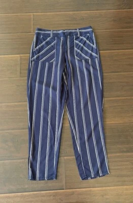 NWOT Anthropologie Cartonnier Womens Blue White Stripe Casual Pants Sz 2 - Image 1 of 4