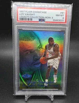 1997-98 Flair Showcase Row 3 Legacy Collection #61 Loy Vaught /100 PSA 8 - Image 1 of 2