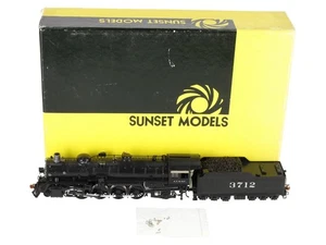 Sunset Models HO BRASS Santa Fe 4-8-2 "3700 Class" Steam Locomotive & Tender EX - Picture 1 of 12