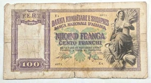 Albania Banknotes 1939  100 Franga Ari In Good Condition - Picture 1 of 2