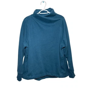 Athleta blauer kuscheliger Karma Twist Neck blauer Fleecepullover Sweatshirt Damen 1X - Bild 1 von 9