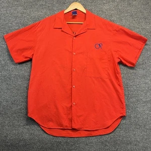 Vintage OP Ocean Pacific Shirt Men Large Red Button Up Short Sleeve Camp Surf - Picture 1 of 10