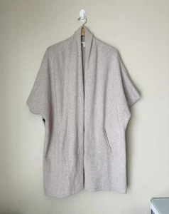 Eileen Fisher Open Front Kimono Cardigan Sweater Size M/L Oatmeal Lagenlook - Picture 1 of 11