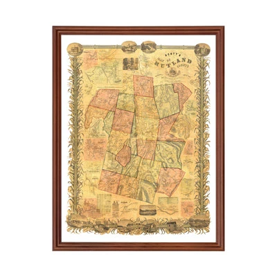 Old Map of Rutland County, VT 1854 - Vintage Vermont Art - Image 1 of 4