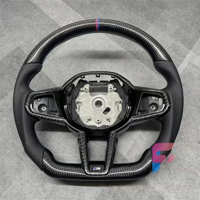 Custom Black Carbon Fiber Leather Steering Wheel For 2009-2016 BMW X5 X6 X7  - Image 1 of 4