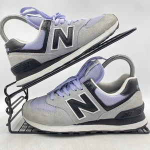 New Balance 574 grau lila Wildleder Turnschuhe Größe UK 3,5 Damen Gym Walking Flieder - Bild 1 von 8