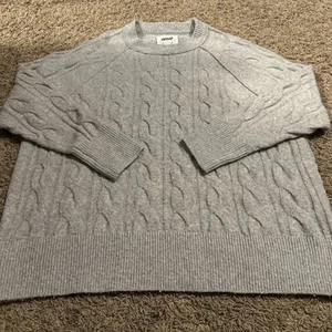 Aerie Unreal Oversized Crew Neck Sweater Size M Gray Soft Dolman Sleeve Comfy - Picture 1 of 4