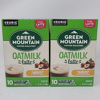 2 boxes Green Mountain Coffee KCup OATMILK LATTE Hazelnut 10ct each - Image 1 of 4