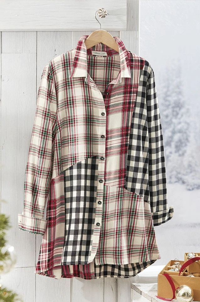Coldwater Creek  Into the Mix Plaid Tunic , 04 Color , All Size - Image 1 of 1