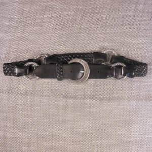 Brighton geflochtener Leder Concho Gürtel 32 Gravur Stretch B60053 schwarz - Bild 1 von 4