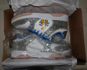Airwalk ~ Women's/Girls Nova5-J Sneakers💜 WHITE SILVER GLITTER~ Size 8M ~ New - Picture 1 of 7