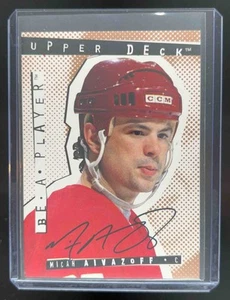 1994-95 Upper Deck Be a Player Micah Aivazoff Auto #173 Edmonton Oilers - Foto 1 di 10