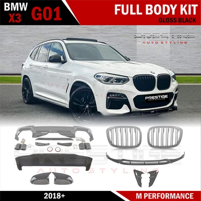 KIT DE CARROCERÍA DIVISOR DIFUSOR BRILLO LABIO NEGRO PARA BMW X3 G01 2017 M PERFORMANCE - Imagen 1 de 4