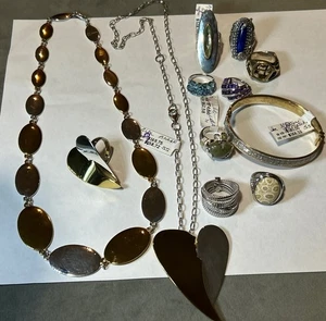 12 Sterling Silver Pieces Necklaces Rings Bangle Robert Lee Morris NEW 188 Grams - Picture 1 of 18