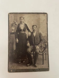 1900's ARMENIAN COUPLE  PHOTO- Akhaltsikhe/ Georg; KARIN Erzurum Caucasus RUSSIA - Picture 1 of 5