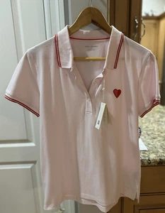 TORY BURCH SPORT Performance Pique HEART 🩷 Pink POLO * NWT $138 Lg/Med - #78891 - Picture 1 of 5