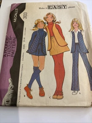 McCalls 3101 Vintage Girls Sewing Pattern Size 10 1/2 Uncut - Image 1 of 4