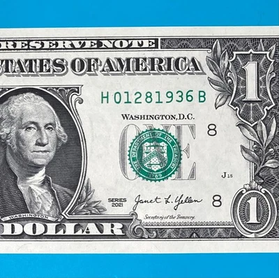 January 28, 1936 (H 01281936 B) BIRTHDAY ANNIVERSARY $1 One Dollar Bill *UNC* . - Image 1 of 4
