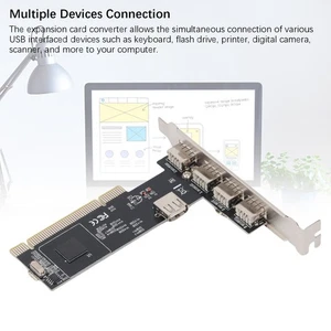 PCI-E To USB 2.0 Expansion Card 5 Port 480Mbps High Speed Internal USB 2.0 P NEW - Imagen 1 de 12