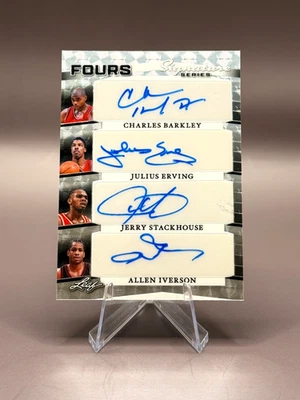 2025 Leaf Signature Series -Quad Auto - Barkley/Erving/Stackhouse/Iverson - #1/1 - Image 1 of 2