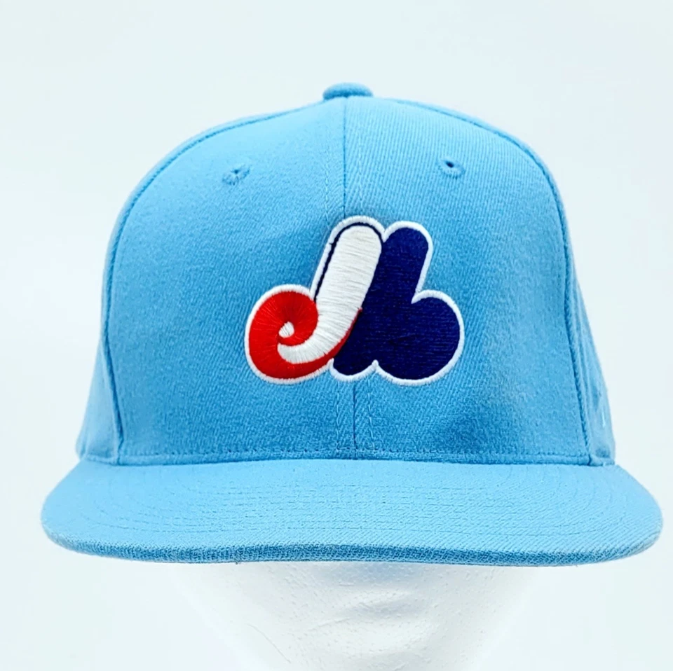 Montreal Expos Powder Blue Fitted Hat Zephyr Adult Large - Image 1 of 4
