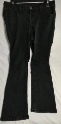 Faded Glory Pants Womens 10P Black Straight Leg Stretch Casual Comfort - Image 1 of 4