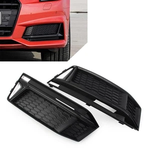 Fit Audi A4 B9 S4 2016-2018 Front Bumper Fog Light Honeycomb Grille Cover - Imagen 1 de 10