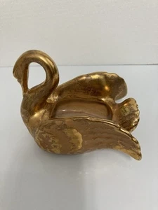 Stangl Pottery. Hand Painted Antique 22kt Gold. Swan Planter. Glaze #5034 - Picture 1 of 8
