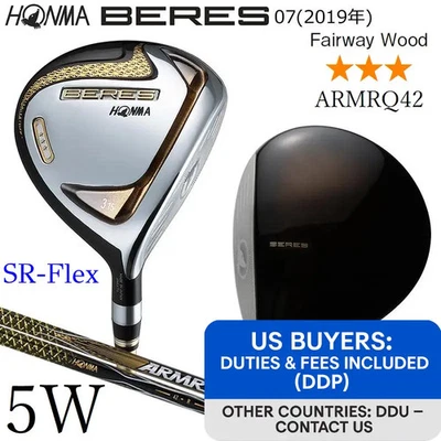 HONMA BERES 2019 3-Star 5W 18° Fairway wood SR-Flex ARMRQ 42 3S w/Headcover - Image 1 of 4