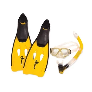 Swim Central Yellow Newport Silicone Pro Water or Pool Snorkel Set Large - Picture 1 of 1