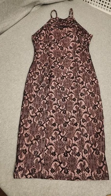 Vestido Bettie Page Mujer Mediano Floral Encaje Recortado Correa Espagueti Glamour Foto 1 de 4