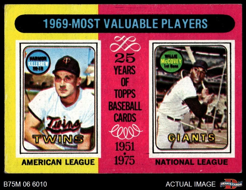 1975 Topps Mini #207 Harmon Killebrew 1969 MVPs Twins / Giants 6 - EX/MT - Image 1 of 1