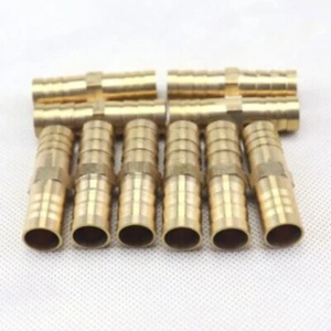 10Pcs NEW Brass Hose Barb Mender Union Brass Fitting Gas Fuel Water Air 1/2"12mm - Picture 1 of 5
