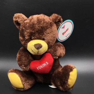 Juguete suave de peluche con tu corazón de oso pardo mejor hecho etiquetas de 7" animal de peluche - Imagen 1 de 4
