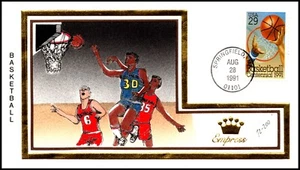 Scott 2560 29 Cents Basketball Empress By Geerlings Hand Painted FDC 72 Of 200 - Picture 1 of 2