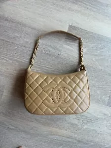 CHANEL Caviar Quilted Timeless CC Beige Leather Shoulder Bag - Picture 1 of 7