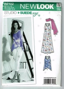 New Look # 6102 Studio Suede Dress or Top & Scarf  Pattern Sz 4-16 UC - Picture 1 of 2
