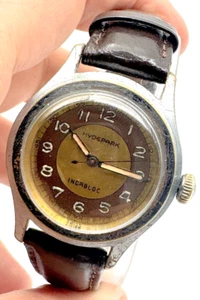 OROLOGIO MILITARE VINTAGE HYDEPARK ANNI 40 CARICA MANUALE WW2 QUADRANTE ORIGINALE FUNZIONANTE - Foto 1 di 19