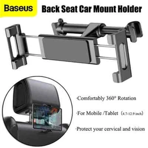 Baseus Universele Autostoel Hoofdsteun Tablet Houder voor in de Auto Zwart/Grijs - Photo 1/1