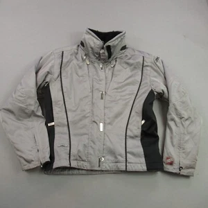 Spyder Coat Womens 6 Long Long Sleeve Full Zip Outdoors Hidden Hood Ski Silver - Picture 1 of 11